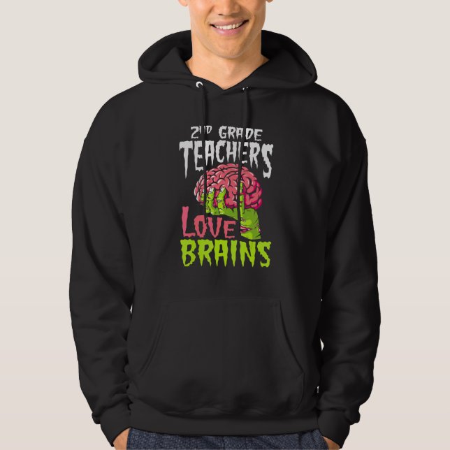 Veste À Capuche Enseignants de 2e année aiment les cerveaux Prof z (Devant)