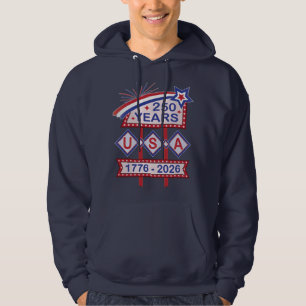Veste À Capuche Enseigne de marquise rétro USA 250e anniversaire 1
