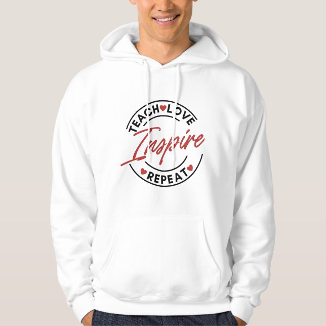 Veste À Capuche Enseigner Amour Inspirer Motivation  (Devant)