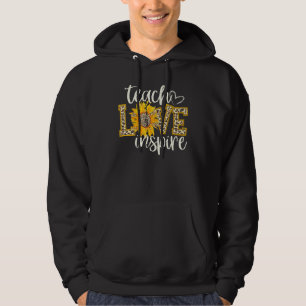 Veste À Capuche Enseigner l'amour Inspirer la vie de l'enseignant 