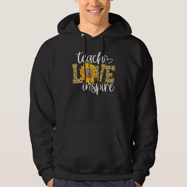 Veste À Capuche Enseigner l'amour Inspirer la vie de l'enseignant  (Devant)