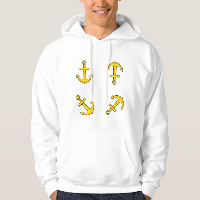 Veste À Capuche Ensemble d'Ancres en bateau doré (Devant)