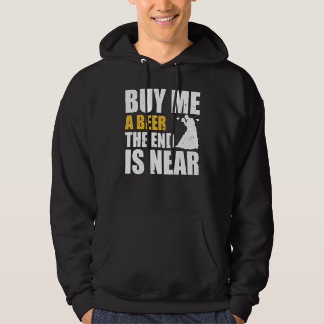 Veste À Capuche Enterrement de vie de garçon Achetez-moi une bière (Devant)