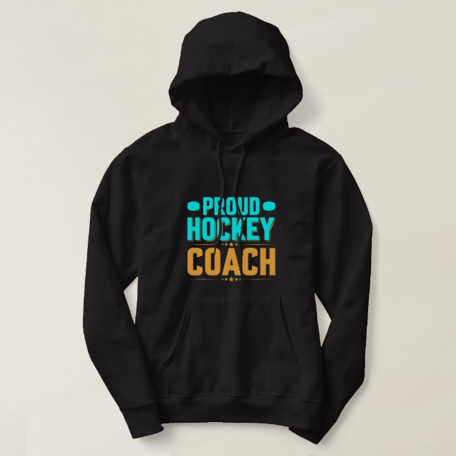 Veste À Capuche Entraîneur de hockey fier (Design devant)
