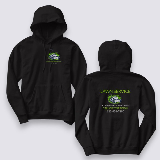 Veste À Capuche Entretien et service professionnel de pelouse vert (Créateur téléchargé)