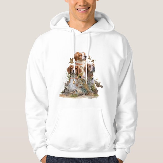 Veste À Capuche Épagneul breton, Passion pour les oiseaux (Devant)
