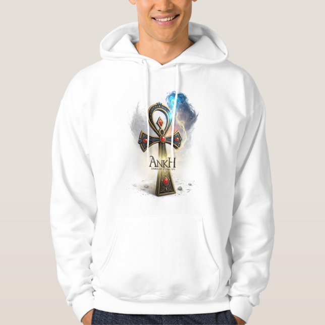 Veste À Capuche Epic Egyptian Ankh Hoodie – Fantasy Symbol of Eter (Devant)
