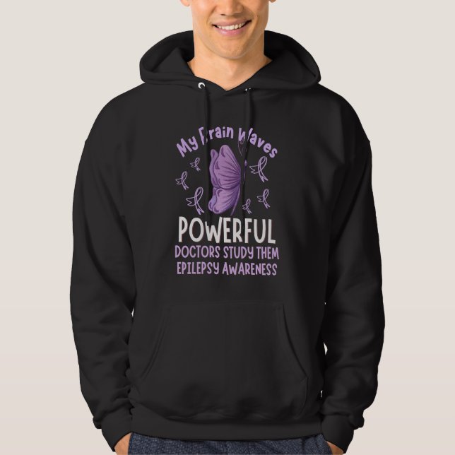 Veste À Capuche Epilepsy Awareness Butterfly Purple Ribbon Epileps (Devant)