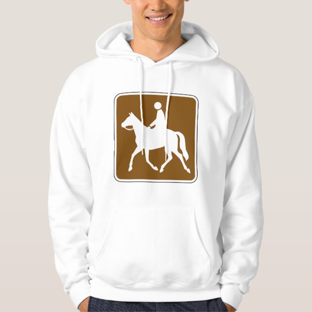 Veste À Capuche Equestrian Trail Riding Horse Silhouette Icon (Devant)