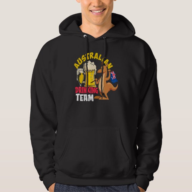 Veste À Capuche Équipe australienne de bière buvant la Journée de  (Devant)