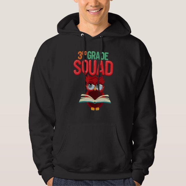 Veste À Capuche Équipe de 3e année Hibou Professeur de troisième a (Devant)