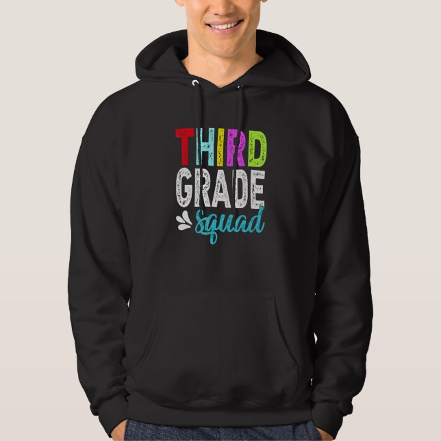 Veste À Capuche Équipe de 3e année Tee Enseignant de 3e année (Devant)