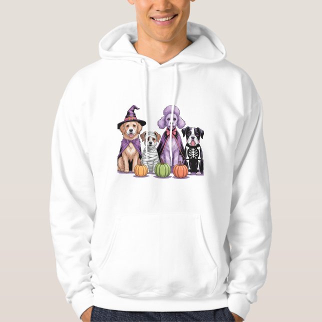 Veste À Capuche Équipe de chien d'Halloween (Devant)