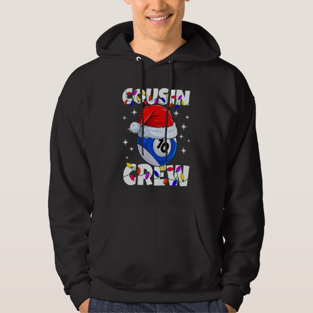 Veste À Capuche Équipe de cousins de Noël 10 Ball Billard Pyjama F (Devant)