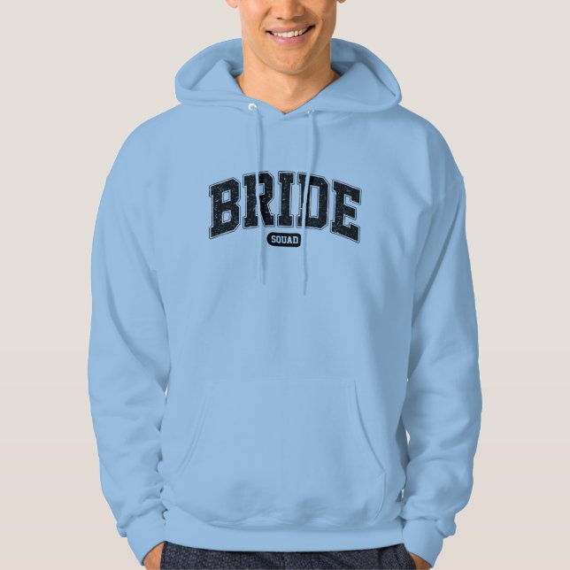 Veste À Capuche Équipe de la mariée - Typographie Varsity - Enterr (Devant)