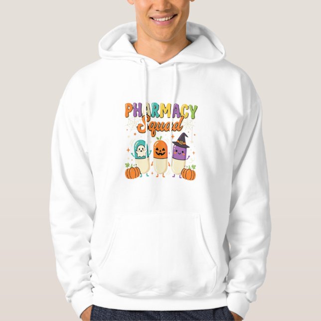 Veste À Capuche Équipe de pharmacie Halloween Ghost Pills Design_1 (Devant)