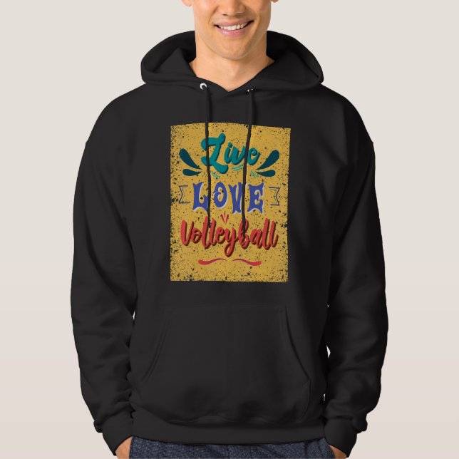 Veste À Capuche Équipe de volley-ball Live Love (Devant)