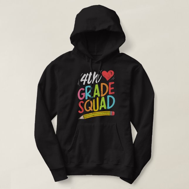 Veste À Capuche Équipe d'élèves de 4e année Quatrième enseignant R (Design devant)