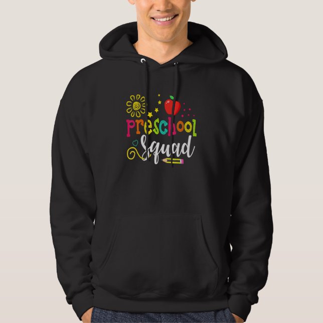 Veste À Capuche Équipe Pré-K Premier Jour Enseignant Équipe Enfant (Devant)