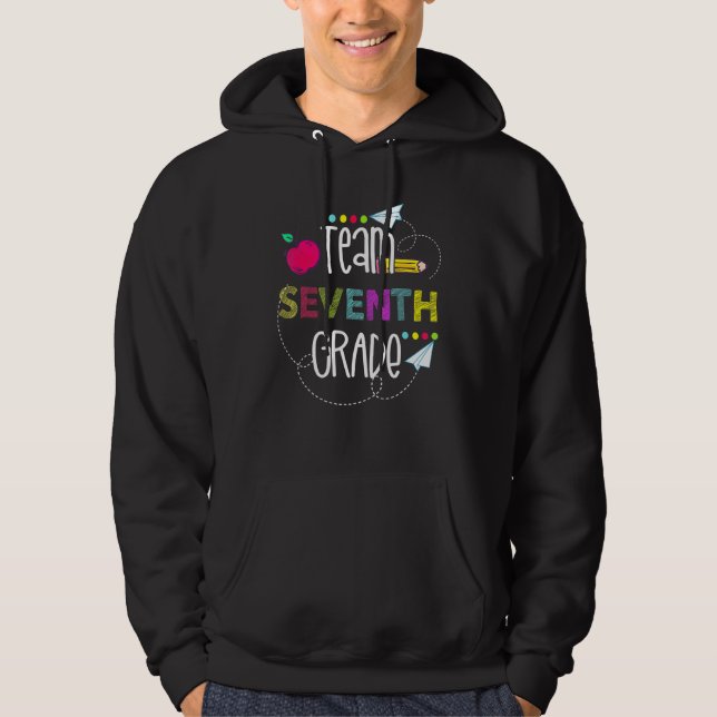 Veste À Capuche Équipe Septième Année Première Journée Enseignant  (Devant)