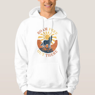 Veste À Capuche Errer librement – Graphisme vintage de loup du dés
