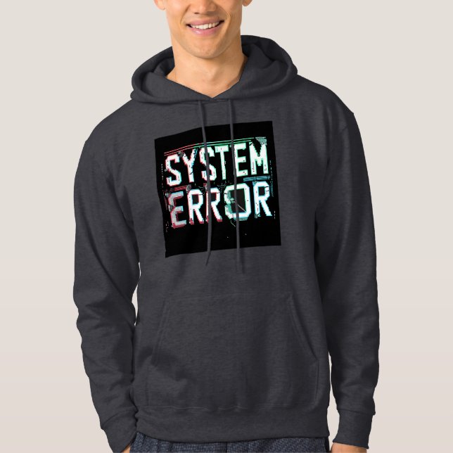 Veste À Capuche Erreur du système de polices de Glitch, Pixel Cybe (Devant)