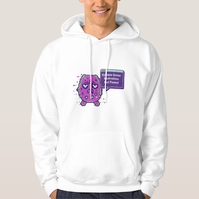 Veste À Capuche Erreur Système : Motivation Non Trouvée | Glitch D (Devant)