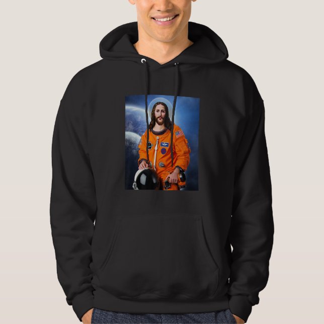 Veste À Capuche Espace, Jésus Astronaut, Athée, Athée, Science (Devant)