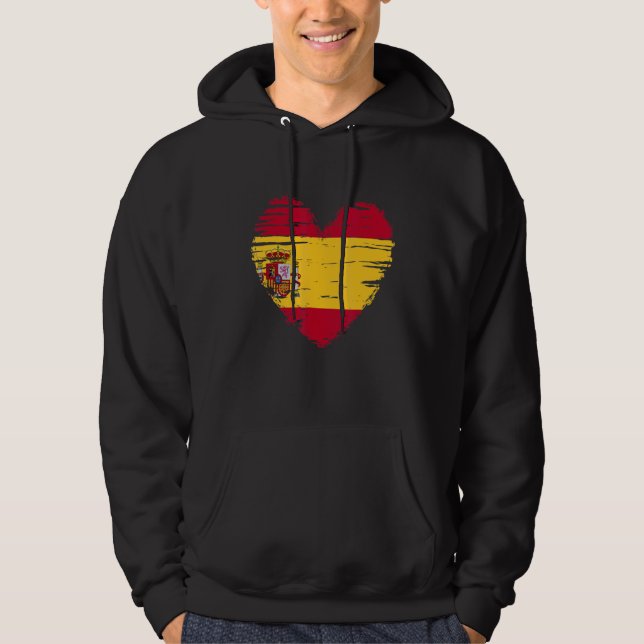 Veste À Capuche Espagne Coeur espagnol Drapeau espagnol Fierté esp (Devant)