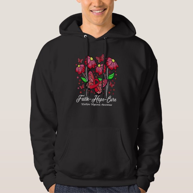 Veste À Capuche Espoir de foi Fleur Papillon Cure Myélome multiple (Devant)