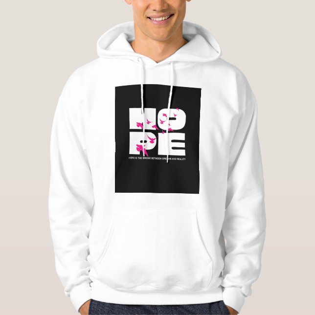 Veste À Capuche Espoir & oiseaux – typographie gras (Devant)
