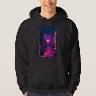 Veste À Capuche esthétique indie de ville japonaise glitch 80s 90s