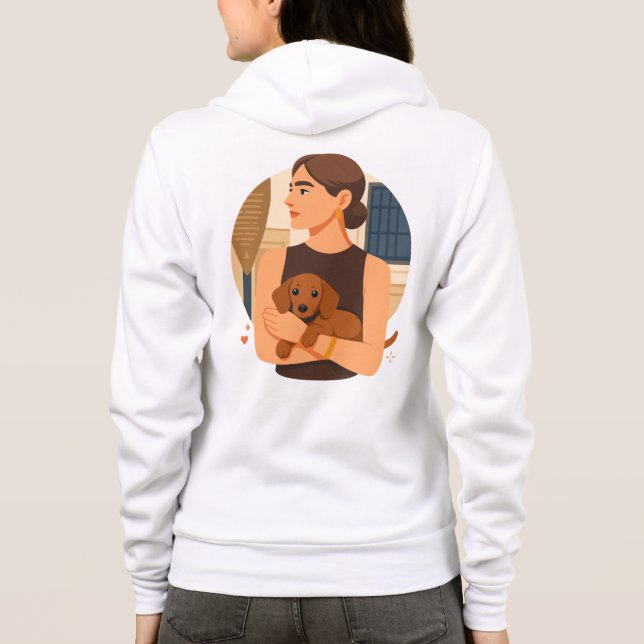 Veste À Capuche Esthétique moderne de maman de chien avec un chiot (Dos)