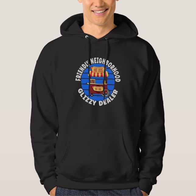 Veste À Capuche Étal de hot-dog  Vendeur de glizzy de quartier ami (Devant)