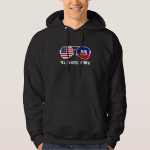 Veste À Capuche Etats-Unis Haïti Drapeau Lunettes de soleil Haïtie