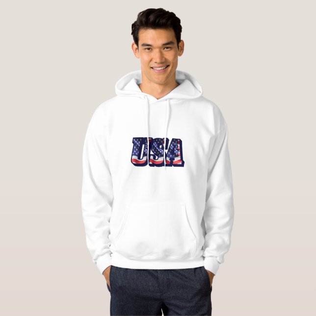 Veste À Capuche États-Unis Sweatshirt à capuchon, Drapeau (Devant entier)