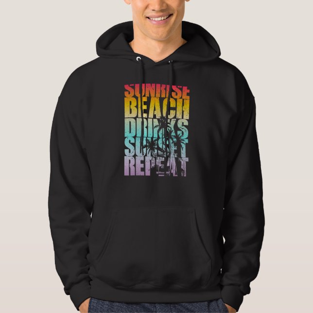 Veste À Capuche Été Sunrise Beach Boissons Sunset Repeat Beach 2 (Devant)