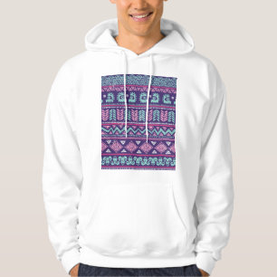 Veste À Capuche Ethnique Tribale : Motif coloré sans couture.
