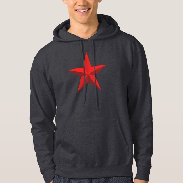 Veste À Capuche Étoile Rouge - Symbole Géométrique Minimal (Devant)