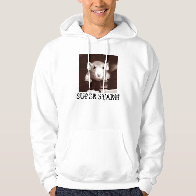 VESTE À CAPUCHE ÉTOILE SUPERBE ! ! ! RAT DE RÈGLE DE RATS (Devant)