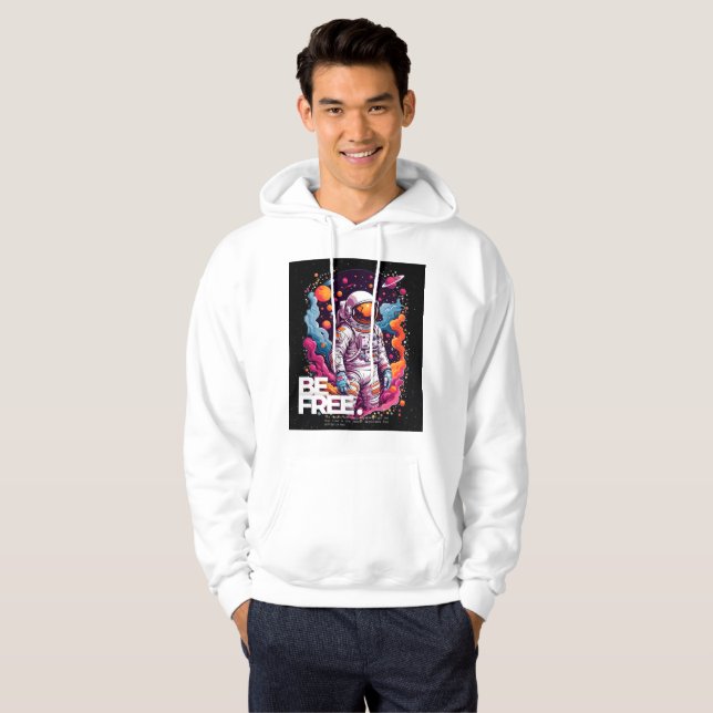 Veste À Capuche ÊTRE GRATUIT Conception des astronautes (Devant entier)