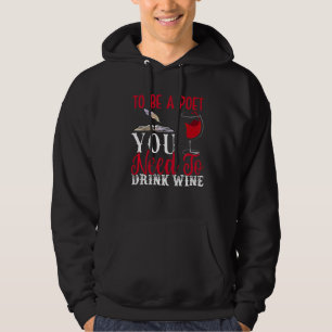 Veste À Capuche Être Poète Boire Vin Poésie Écrivain Poèmes Lecteu