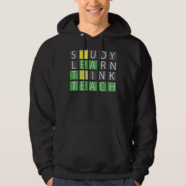 Veste À Capuche Etudier Apprendre Penser enseigner (Devant)