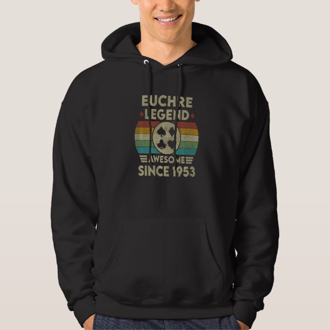 Veste À Capuche Euchre Légende 69 Ans Awesome Depuis 1953 Euch (Devant)