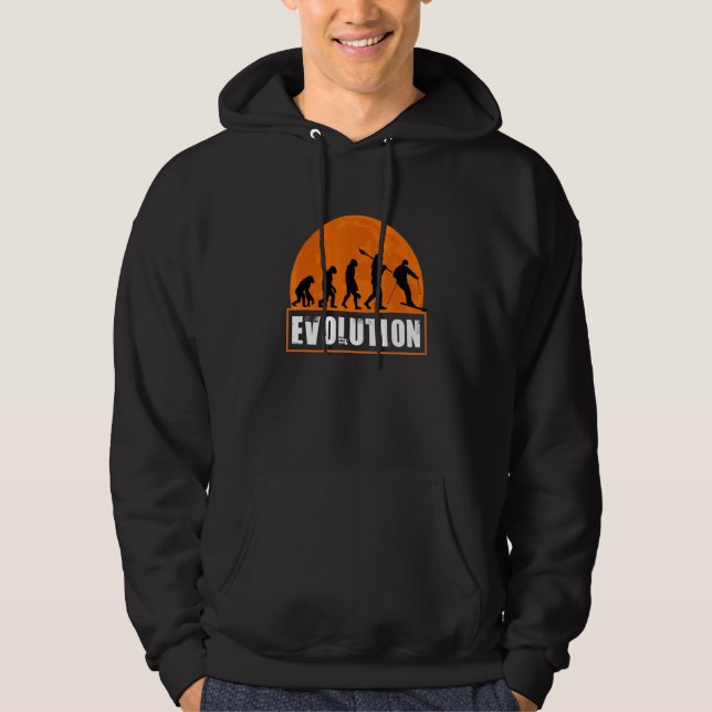 Veste À Capuche Évolution Du Ski Évolution Humaine Pour Skiier (Devant)