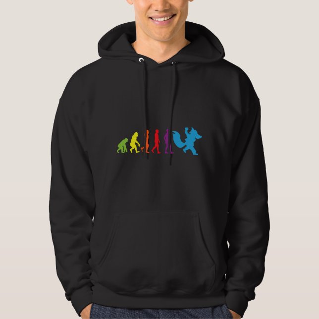Veste À Capuche Évolution humaine furry vers Furries Queue Oreille (Devant)