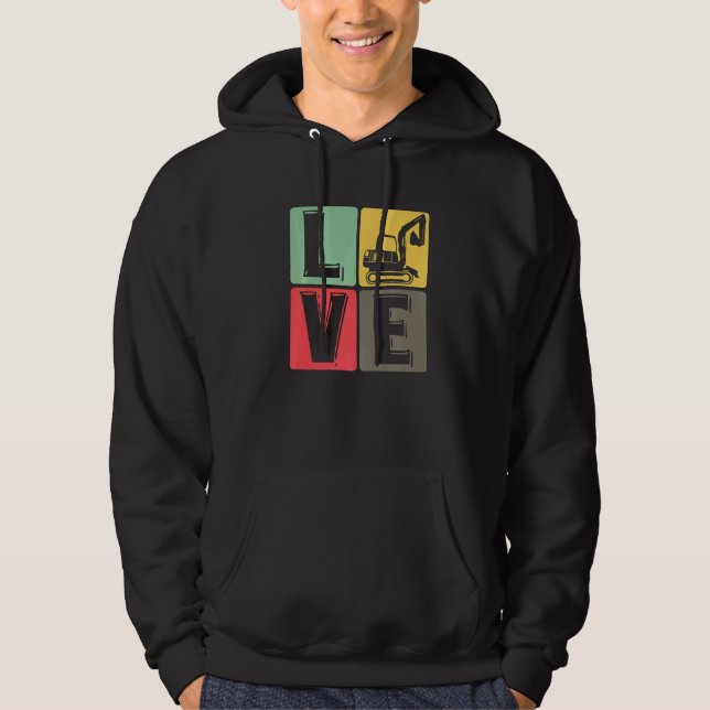 Veste À Capuche Excavateur de pilote du travailleur de constructio (Devant)