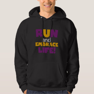 Veste À Capuche Exécuter Embrasser la vie violet jaune