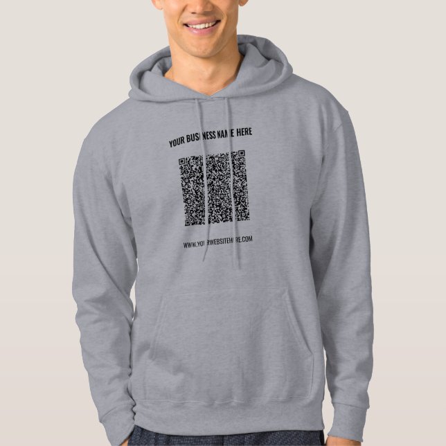 Veste À Capuche Exemple de sweat-shirt personnalisé avec QR code e (Devant)