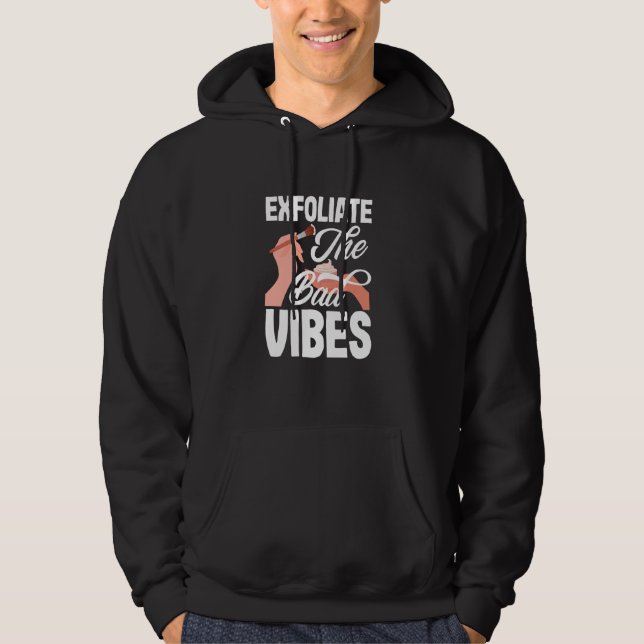 Veste À Capuche Exfolier Les Mauvaises Vibes Drôle Peau Esthétique (Devant)